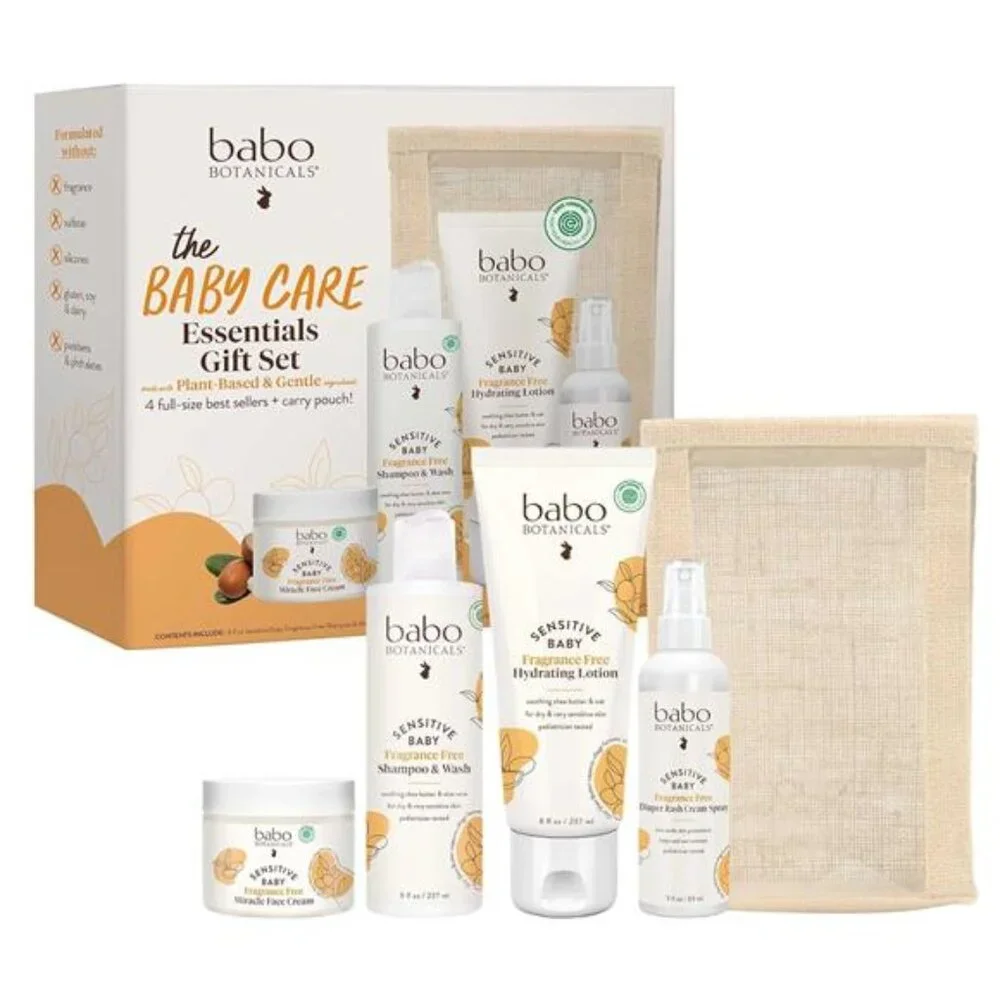Botanicals Baby Care Essentials Gift Set - Skincare, Bath & Diaper